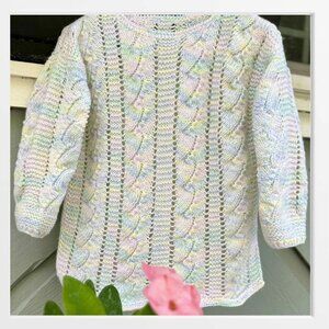Hand Knit Girl Sweater Knitted Jumper Handmade Hand Knitted Clothes 2-4 Years